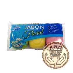 jabón de tocador primer precio floral tricolor x3 270grs