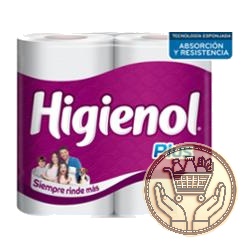 papel higiénico higienol plus doble hoja 120mts
