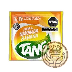 polvo para preparar bebida tang sabor naranja banana 15grs