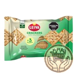 galletitas crackers con salvado leiva pack familiar x3 420grs