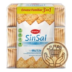 galletitas granix sin sal agregada pack familiar 3 en 1 600grs