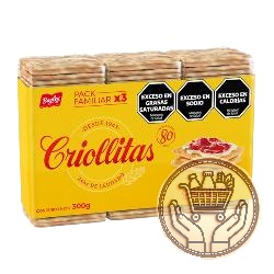 galletitas crackers criollitas original pack familiar x3 300grs