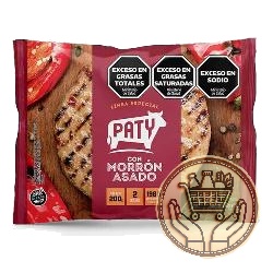 medallones de carne paty con morrón asado x2 200grs