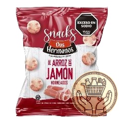 snacks de arroz horneados dos hermanos sabor jamón 80grs