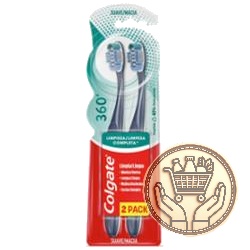 cepillo de dientes colgate 360 suave x 2 1uni