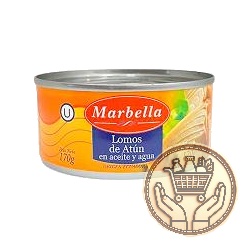 lomos de atún marbella en aceite y agua lata 170grs