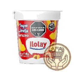 yogur entero ilolay con trozos de durazno pote 150grs