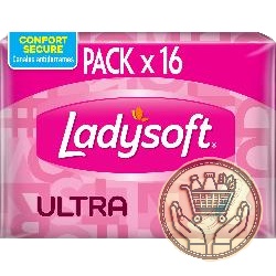 toallitas femeninas ladysoft ultra protect con alas 16uni