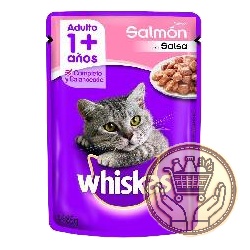 alimento para gatos whiskas adulto 1+ salmón 85grs