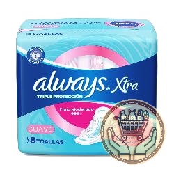 toallitas femeninas always triple protección suave  8uni