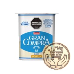 yogur descremado gran compra firme vainilla 120grs