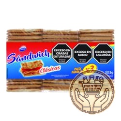 galletitas crackers primer precio sándwich pack familiar x3 303grs