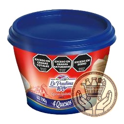 queso untable la paulina 4 quesos 190grs
