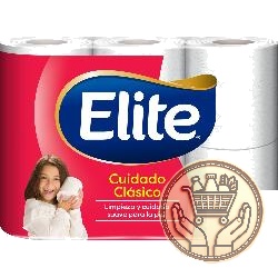 papel higiénico elite cuidado clásico hoja simple 180mts