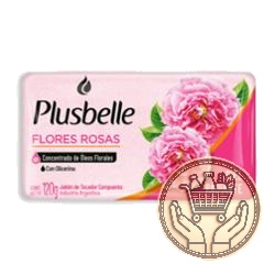jabón de tocador plusbelle flores rosas 120grs
