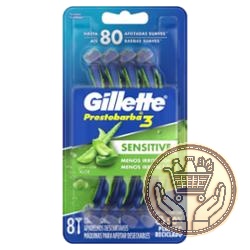 afeitadora descartable gillette prestobarba3 sensecare blister 8uni