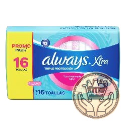toallitas femeninas always triple proteccion suave con alas 16uni