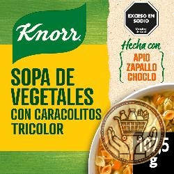 sopa de vegetales knorr con caracolitos tricolor 107grs
