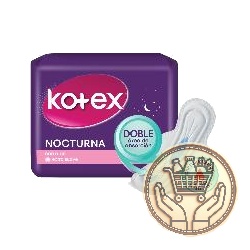 toallitas femeninas kotex nocturna con alas 16uni