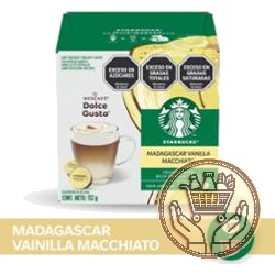 café en cápsulas nescafé dolce gusto starbucks madagascar vanilla macchiato 132grs