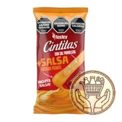cintitas tostex con sal parrillera + salsa cheddar  picante 125grs