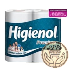 papel higiénico higienol premium doble hoja 120mts