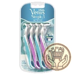 afeitadora descartable venus simply 3 sensitive 4uni