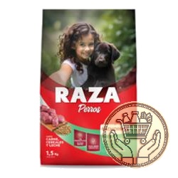 alimento para perros raza cachorros carne, cereales y leche 1.5kgs