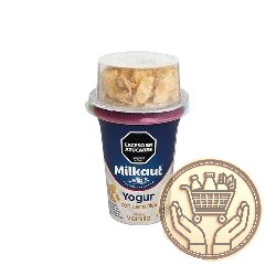 yogur entero milkaut vainilla con cereales 155grs