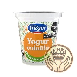 yogur descremado tregar sabor vainilla pote 125grs