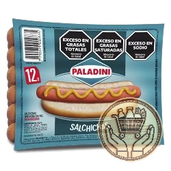 salchichas paladini sin piel x12 450grs
