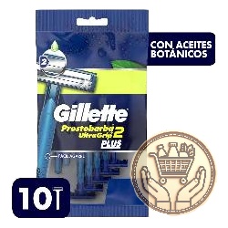 afeitadora descartable gillette ultragrip 2 plus 10uni