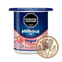 yogur cremoso milkaut sabor frutilla pote 120grs