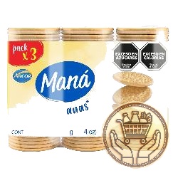 galletitas dulces maná vainilla pack familiar x3 408grs