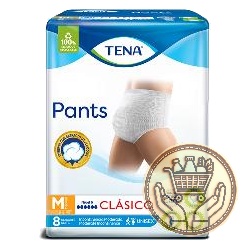 pañales para adulto tena pants medium clásico 8uni