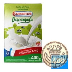 leche en polvo descremada cooperativa  400grs