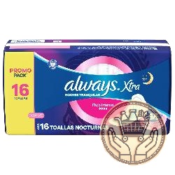 toallitas femeninas always nocturnas suave con alas 16uni