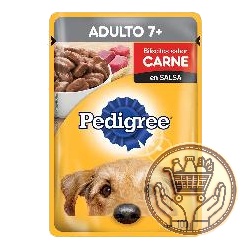 alimento para perros pedigree bifecitos carne adulto +7 años 100grs