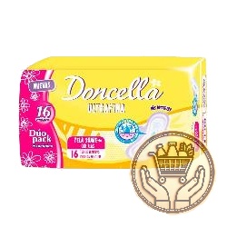 toallitas femeninas doncella ultrafina con alas suave 16uni