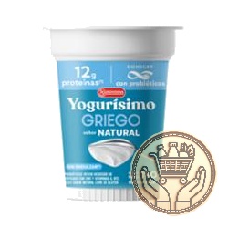 yogur yogurisimo griego sabor natural sin endulzar pote 190grs