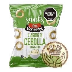 snacks de arroz hornados dos hermanos sabor cebolla 80grs