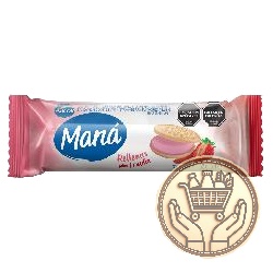 galletitas dulces rellenas maná vainilla con frutilla 152grs