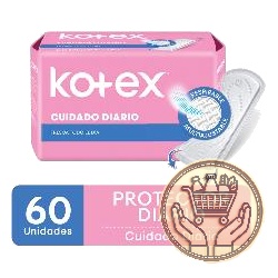protectores diarios kotex cuidado diario 60uni