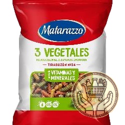 fideos matarazzo 3 vegetales tirabuzón n°34 500grs