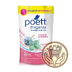 aromatizante para telas poett suavidad de bebé doypack 250cm3