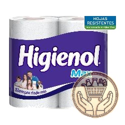 papel higiénico higienol max aloe hoja simple 200mts