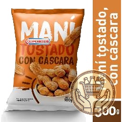 maní cooperativa tostado con cáscara 300grs