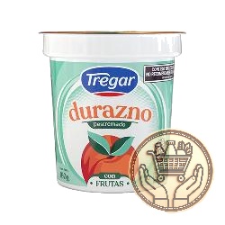 yogur descremado tregar durazno pote 160grs