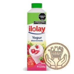 yogur descremado ilolay frutilla bebible botella 950grs