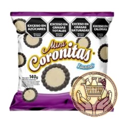 galletitas dulces fachitas mini coronitas sabor chocolate blanco 140grs